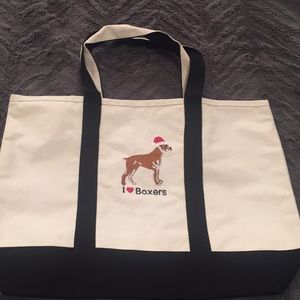 New Canvas Boxer Holiday Tote Bag